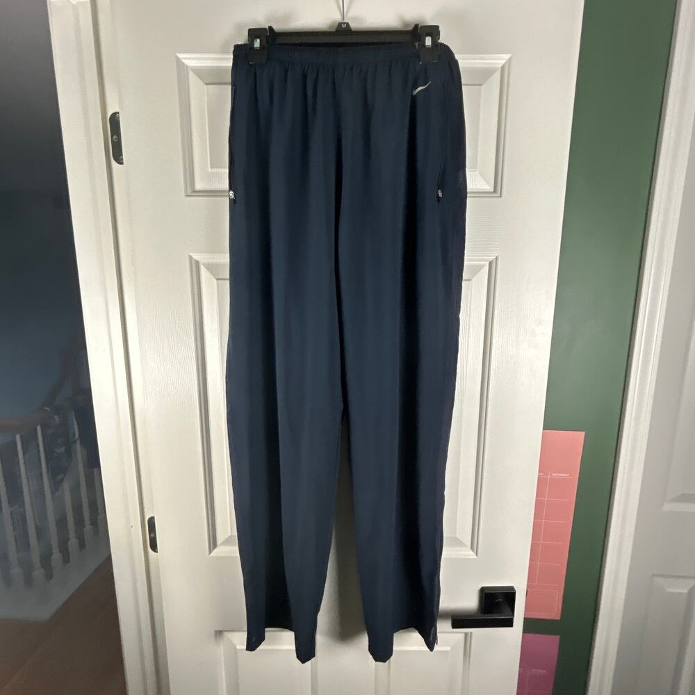 Nike Dri-Fit Track Pants Mens Size Medium Navy Zip Ankle